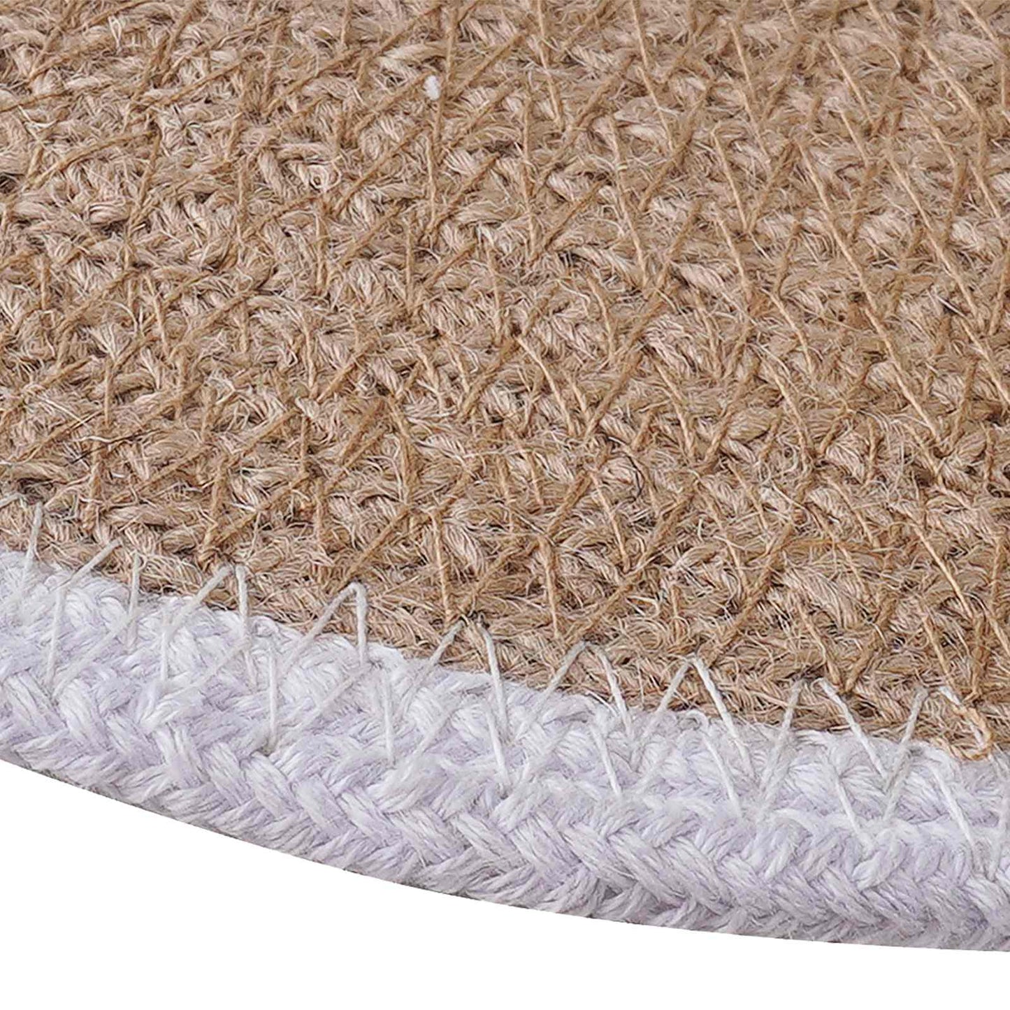 Jute Placemets 6 pcs Natural and White Ø 30 cm 100% Tossa Jute