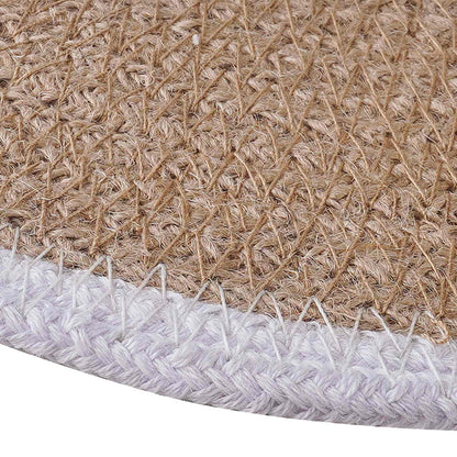 Jute Placemets 6 pcs Natural and White Ø 30 cm 100% Tossa Jute