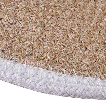 Jute Placemets 12 pcs Natural and White Ø 30 cm 100% Tossa Jute