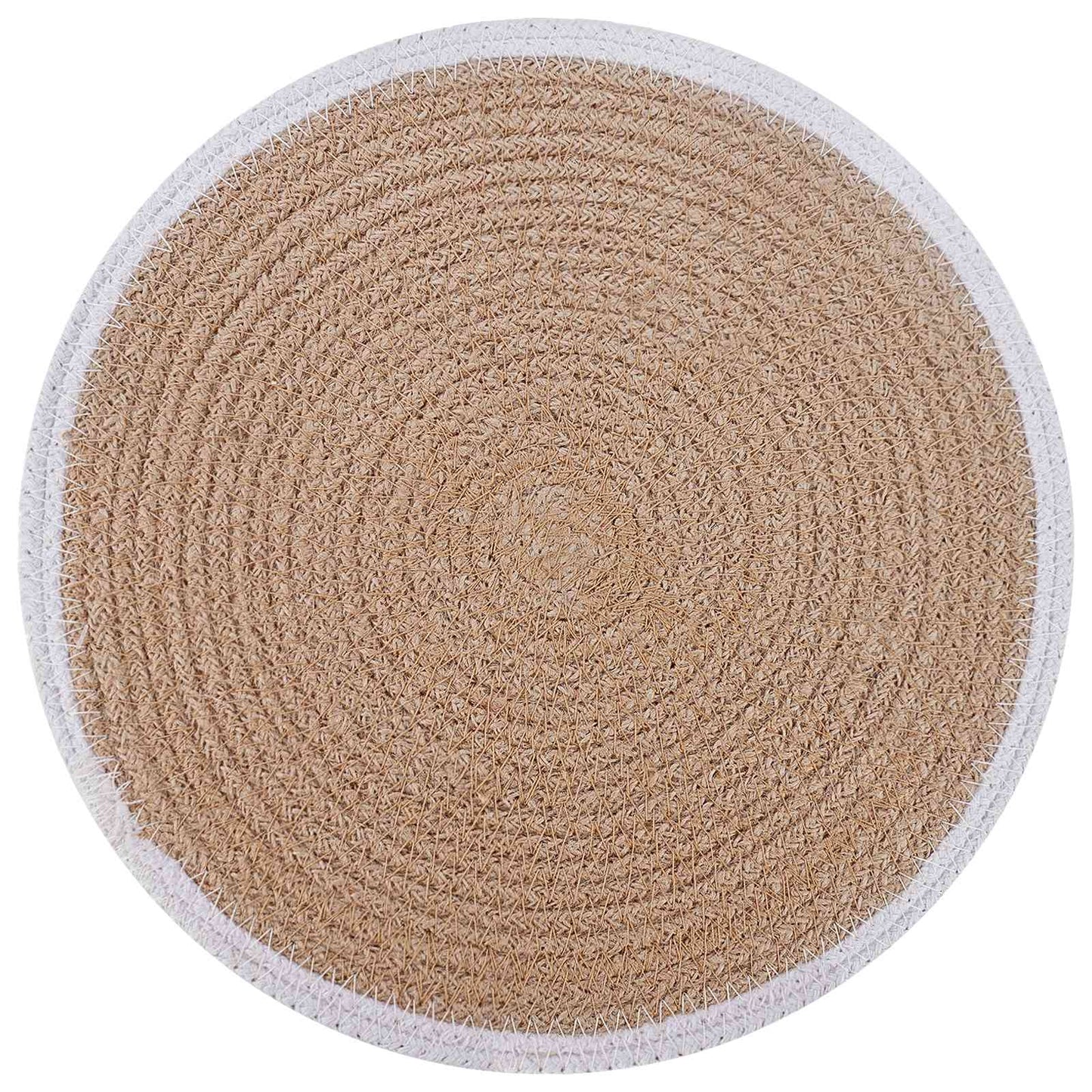 Jute Placemets 12 pcs Natural and White Ø 30 cm 100% Tossa Jute