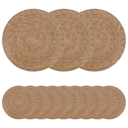 Seagrass Placemets 12 pcs Natural Ø 30 cm 100% Seagrass