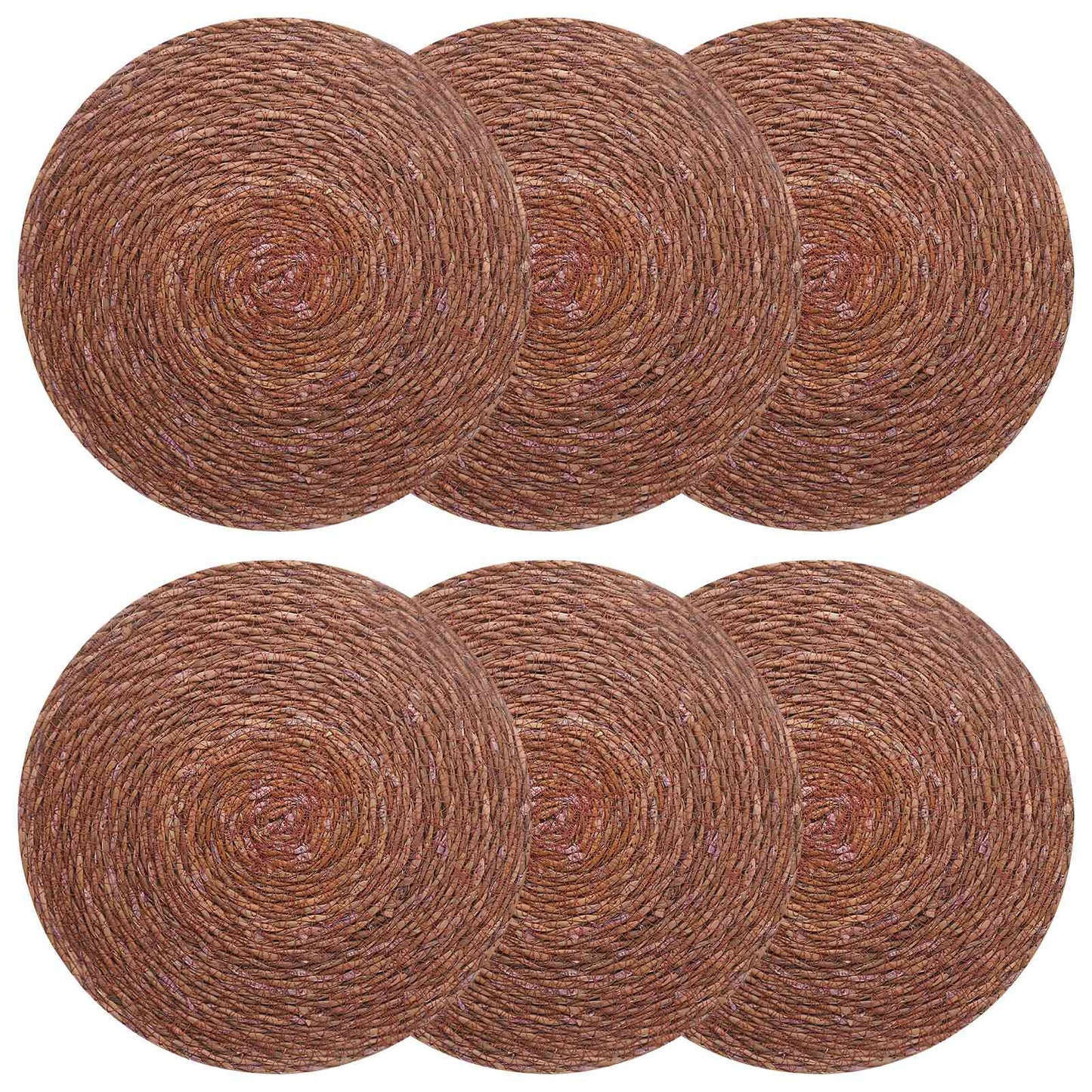 Seagrass Placemets 6 pcs Brown Ø 30 cm 100% Seagrass