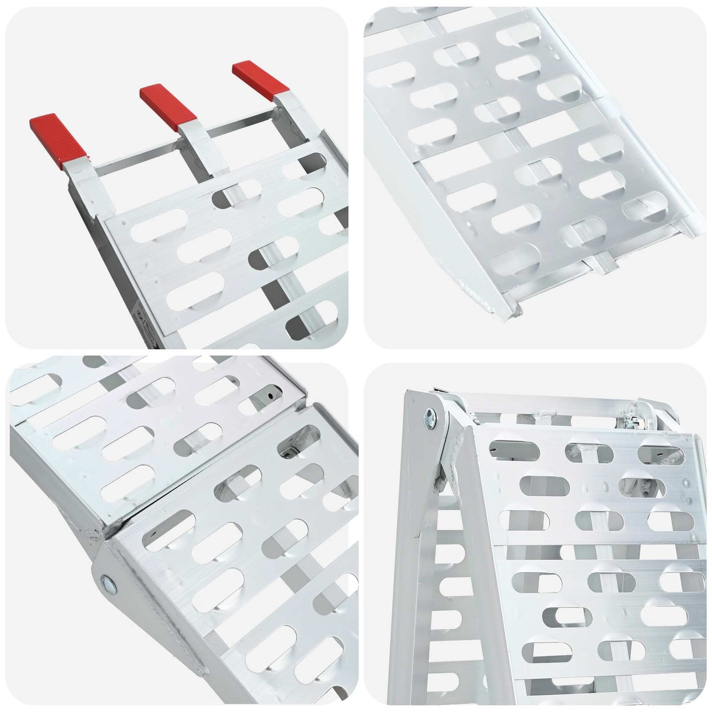 Foldable Motorcycle Ramp 340 kg per ramp 2 pcs Silver Aluminium