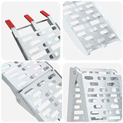 Foldable Motorcycle Ramp 340 kg per ramp 2 pcs Silver Aluminium
