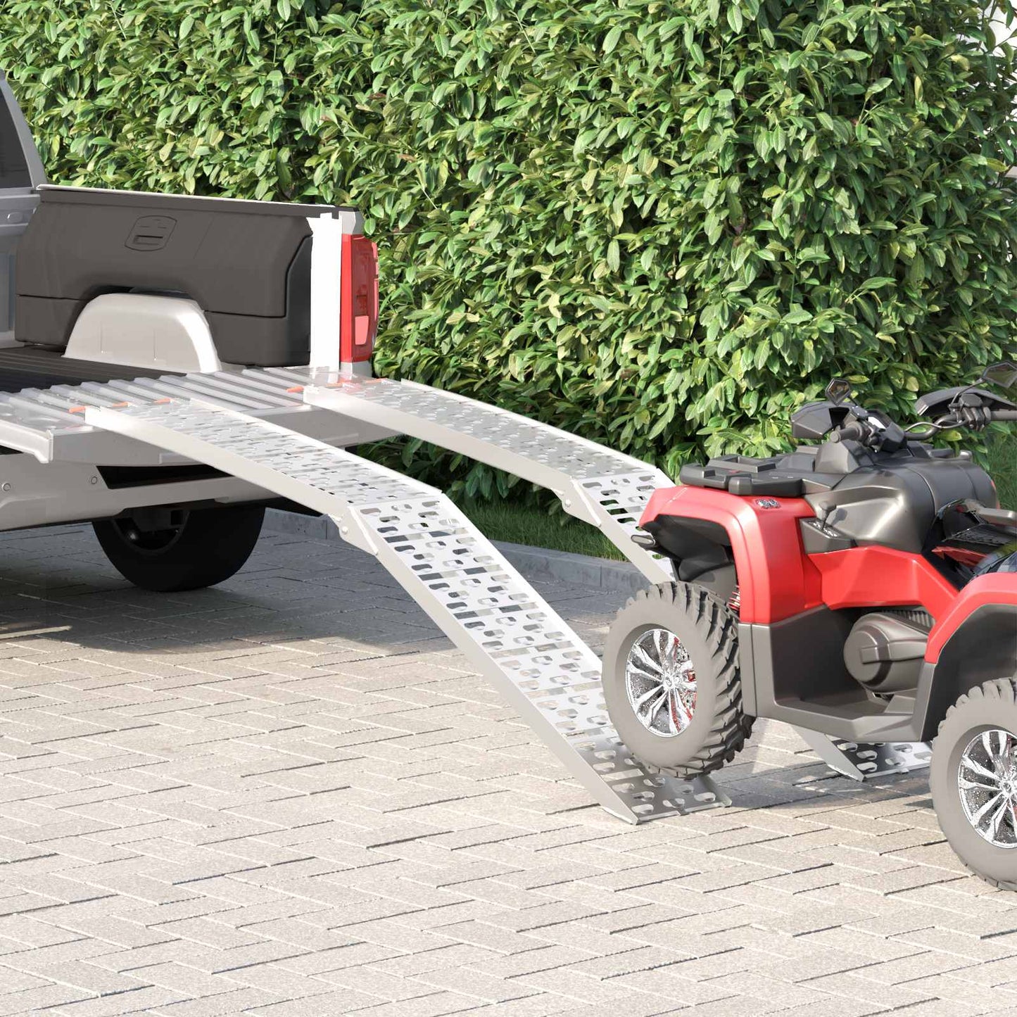 Foldable Motorcycle Ramp 340 kg per ramp 2 pcs Silver Aluminium