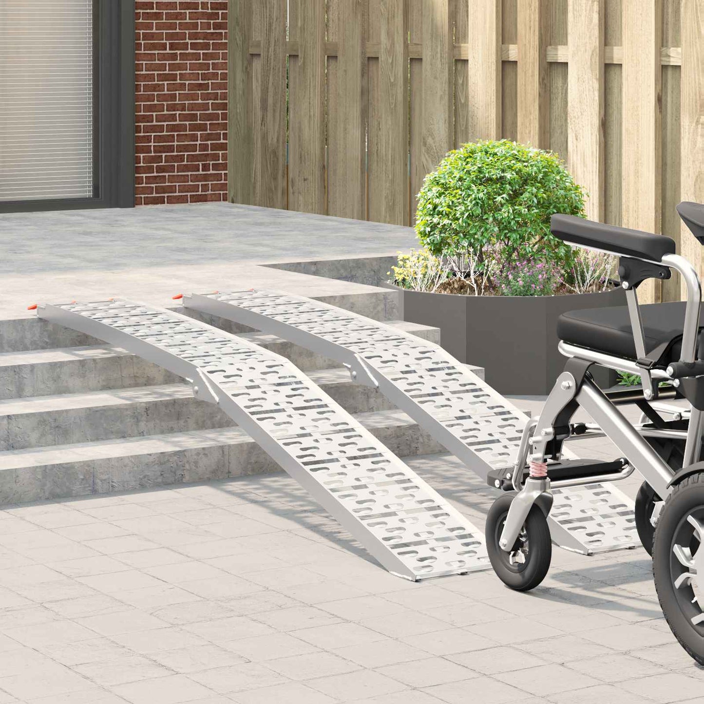 Foldable Motorcycle Ramp 340 kg per ramp 2 pcs Silver Aluminium