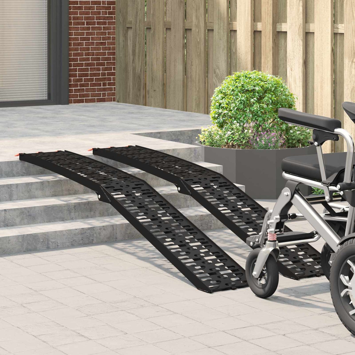 Foldable Motorcycle Ramp 340 kg per ramp 2 pcs Black