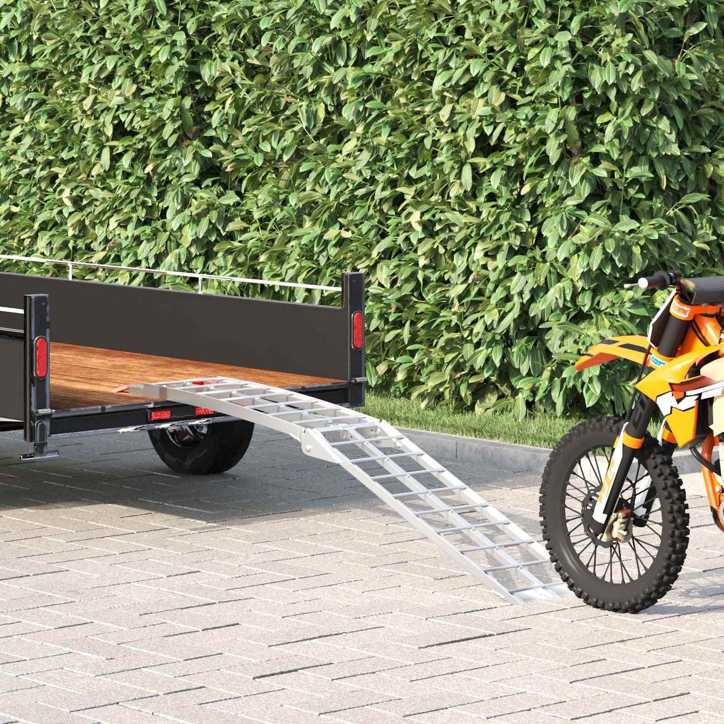 Motorcycle Ramp Silver 340 kg per piece Aluminium