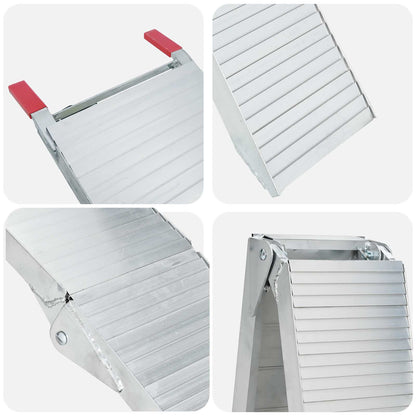 Motorcycle Ramp 680 kg 2 pcs Silver 680 kg Aluminium