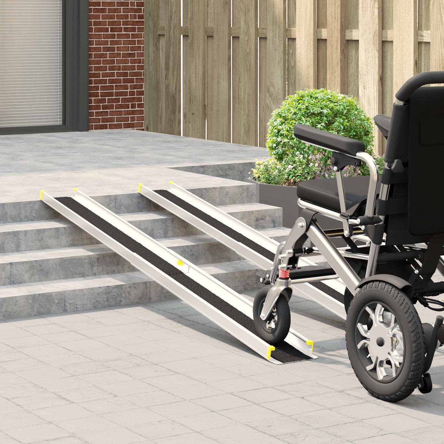 Wheelchair Ramp 2 pcs Black 213.5 x 19.5 x 5.5 cm Aluminium