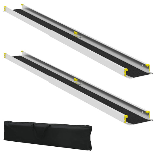 Wheelchair Ramp 2 pcs Black 213.5 x 19.5 x 5.5 cm Aluminium