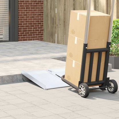 Wheelchair Ramp Folding Silver 62 x 73 x 5 cm Aluminium