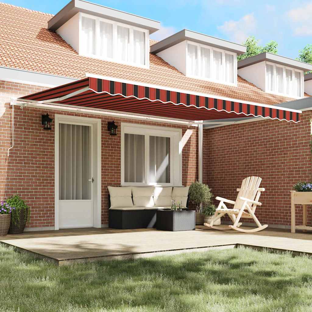 Retractable Awning Manual Orange and Brown 450 x 300 cm