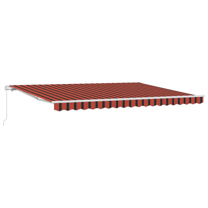 Retractable Awning Manual Orange and Brown 450 x 300 cm