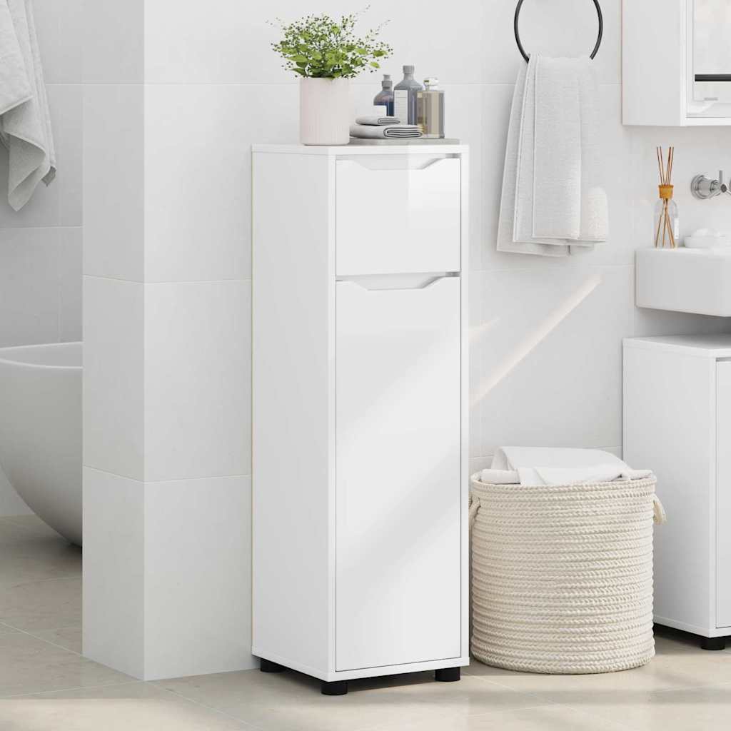 Bathroom Cabinet High Gloss White 30.5 x 30 x 101 cm