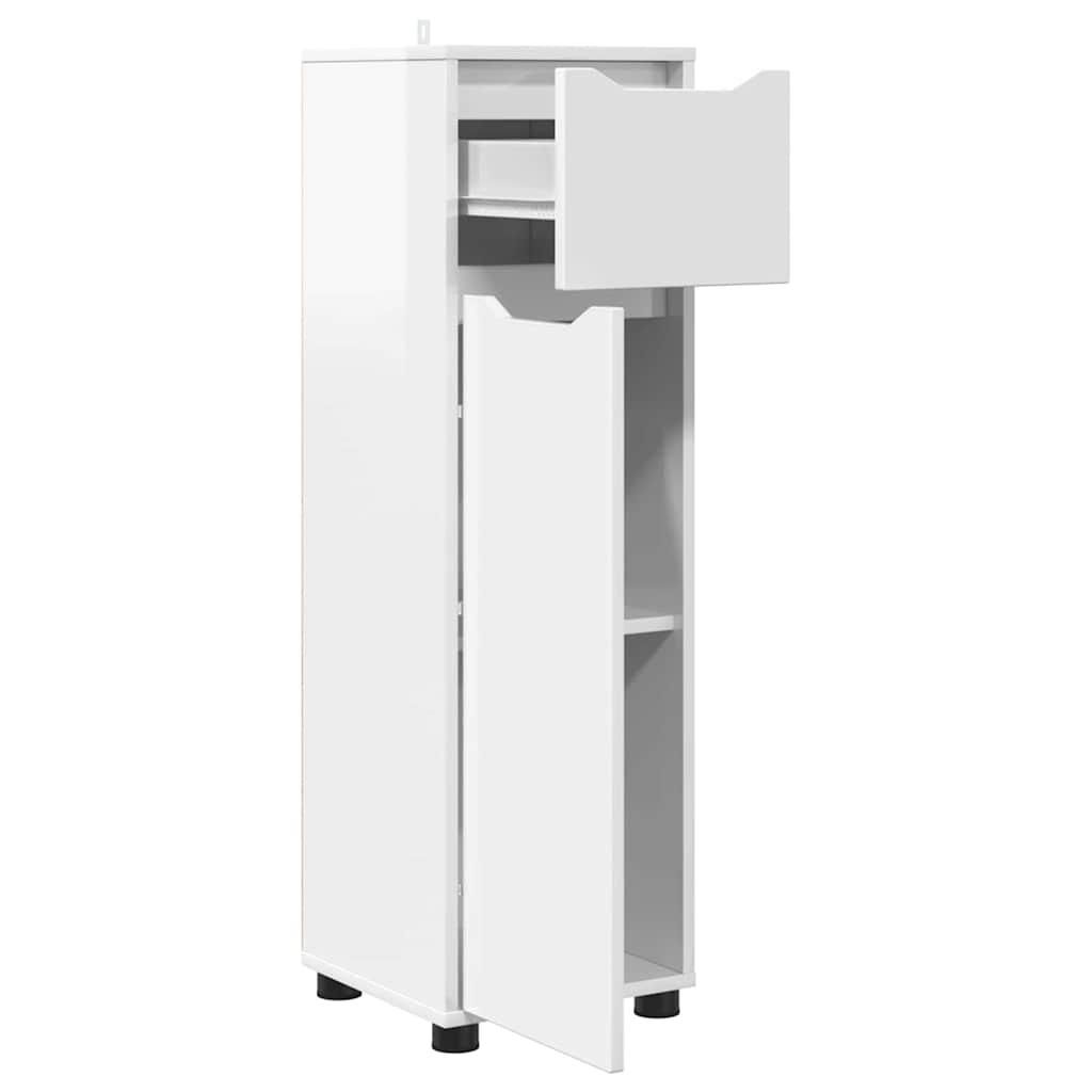Bathroom Cabinet High Gloss White 30.5 x 30 x 101 cm