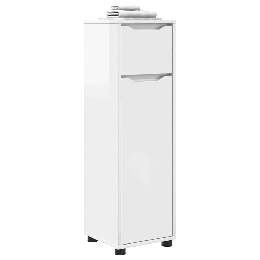 Bathroom Cabinet High Gloss White 30.5 x 30 x 101 cm