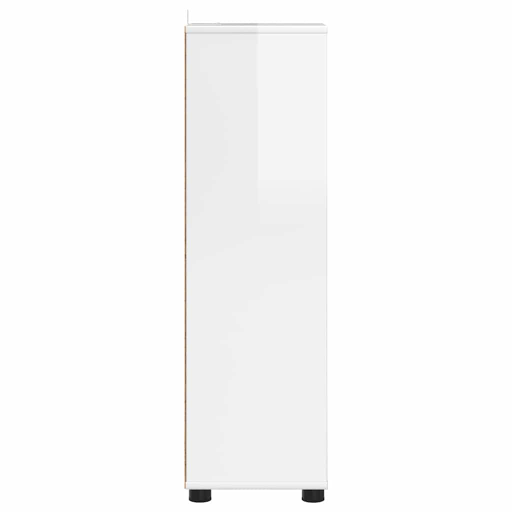 Bathroom Cabinet High Gloss White 30.5 x 30 x 101 cm