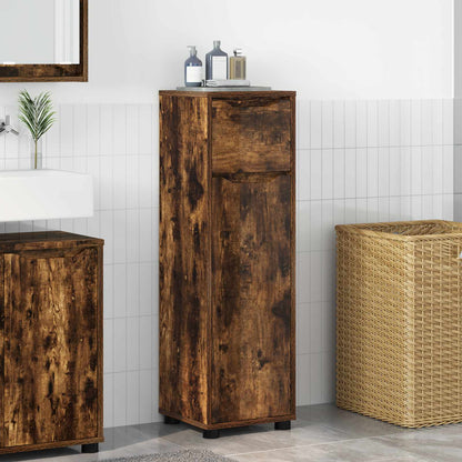 Bathroom Cabinet Smoked Oak 30.5 x 30 x 101 cm Engineered Wood