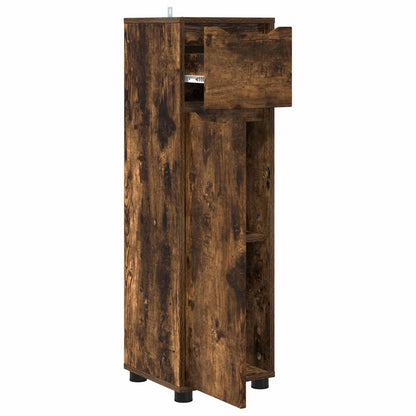Bathroom Cabinet Smoked Oak 30.5 x 30 x 101 cm Engineered Wood