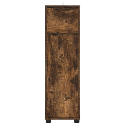 Bathroom Cabinet Smoked Oak 30.5 x 30 x 101 cm Engineered Wood