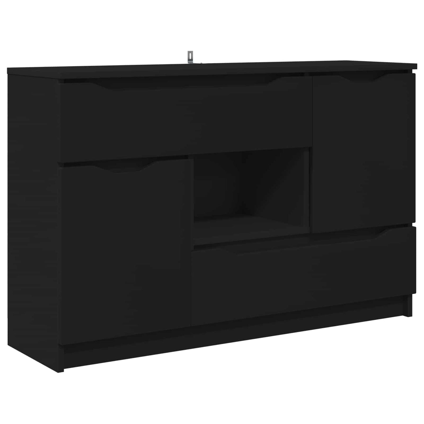 Sideboard with Drawer Black 100 x 30 x 65.6 Engineered Wood