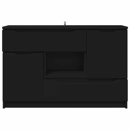 Sideboard with Drawer Black 100 x 30 x 65.6 Engineered Wood