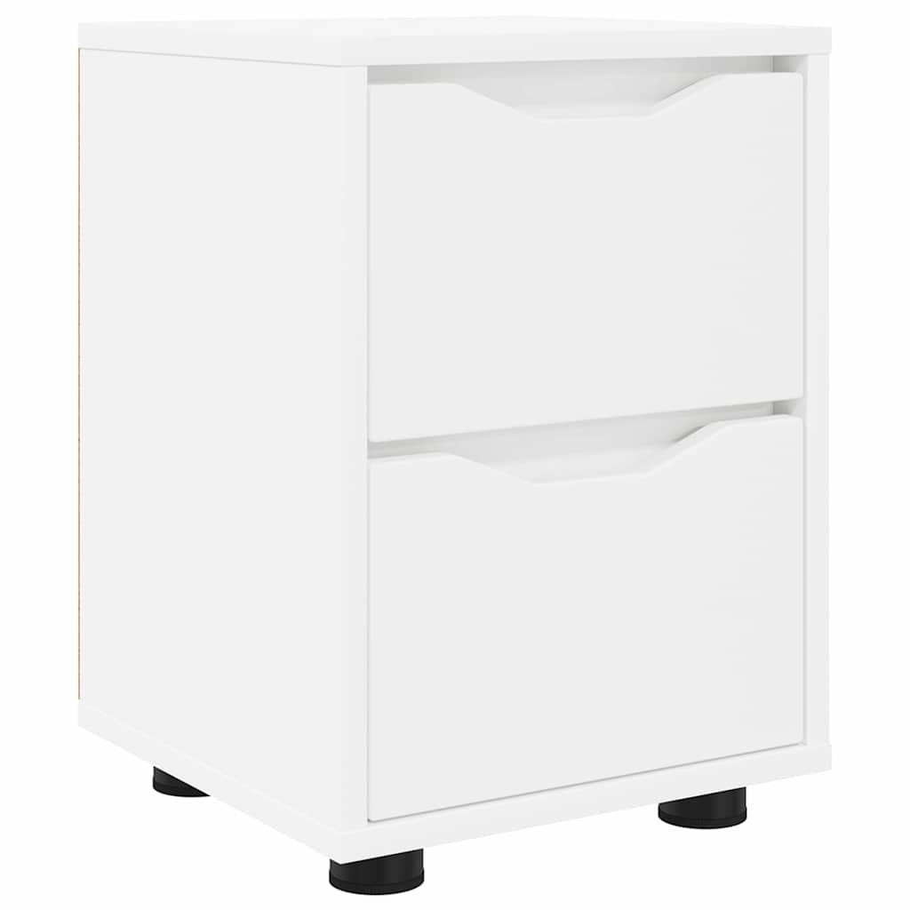 Bedside Table White 30.5 x 30 x 43 cm Engineered Wood