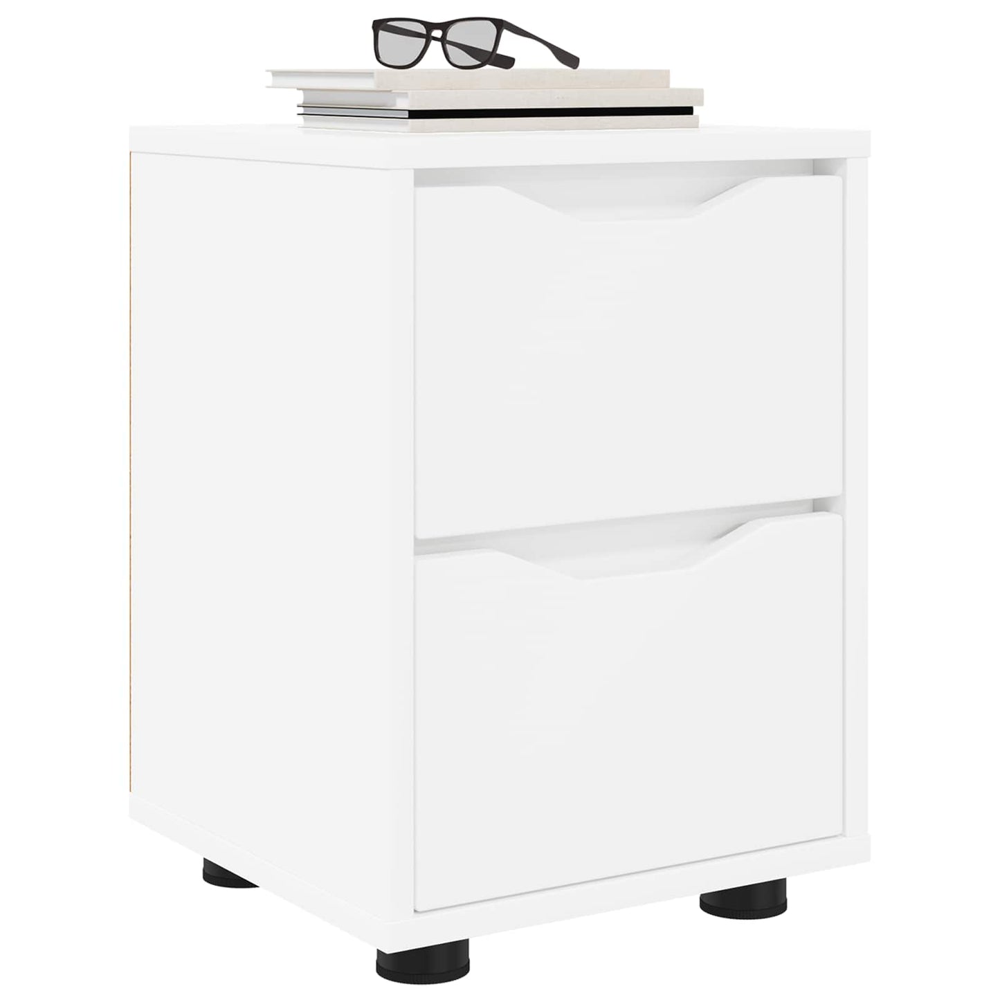 Bedside Table White 30.5 x 30 x 43 cm Engineered Wood
