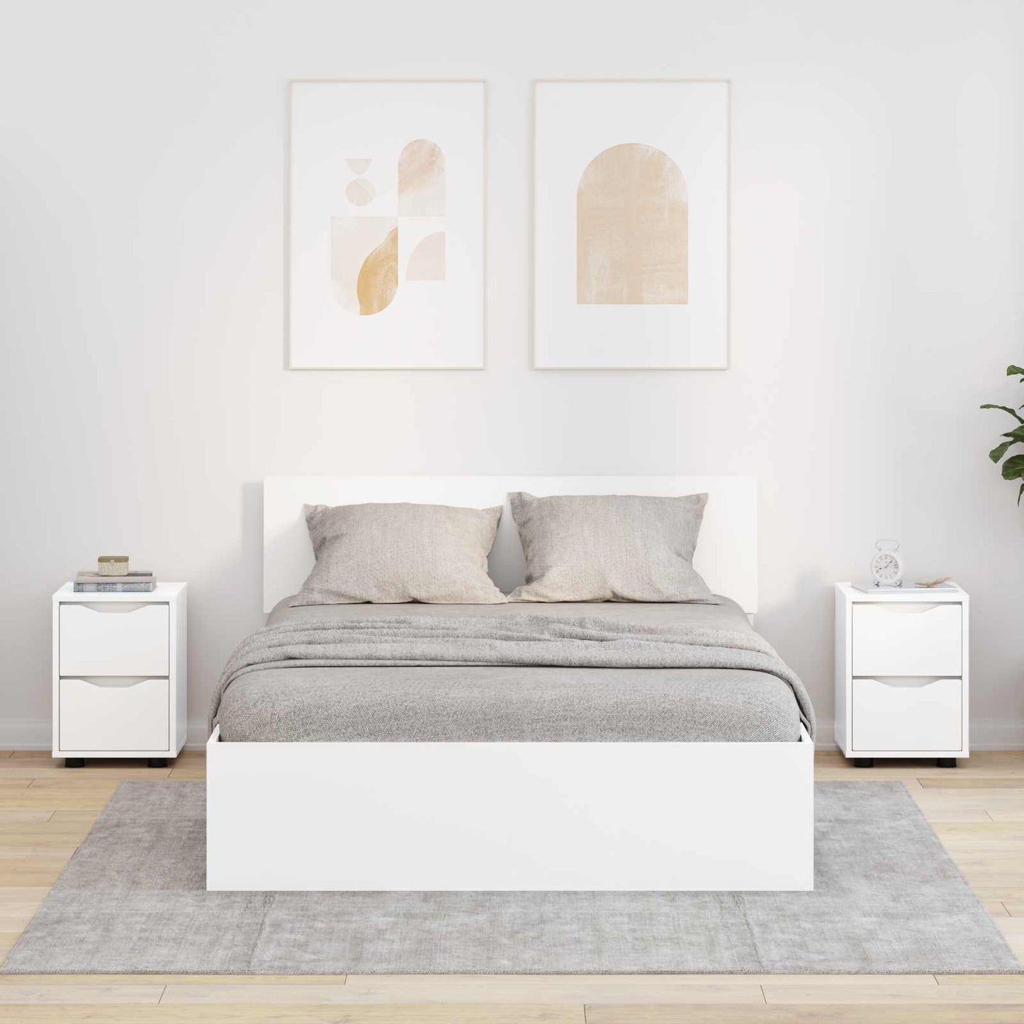 Bedside Tables 2 pcs White 30.5 x 30 x 43 cm Engineered Wood