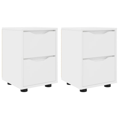 Bedside Tables 2 pcs White 30.5 x 30 x 43 cm Engineered Wood