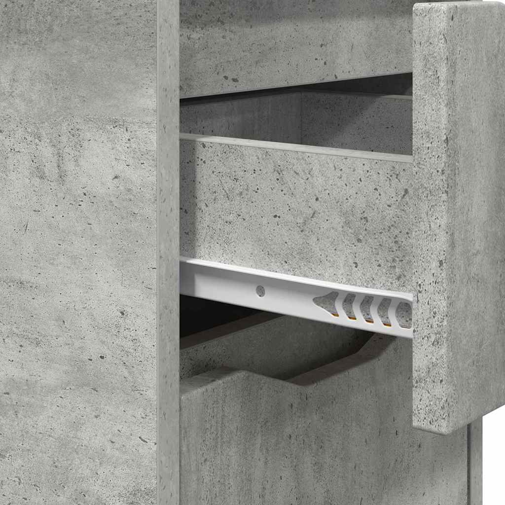 Bedside Table Concrete Grey 30.5 x 30 x 43 cm Engineered Wood