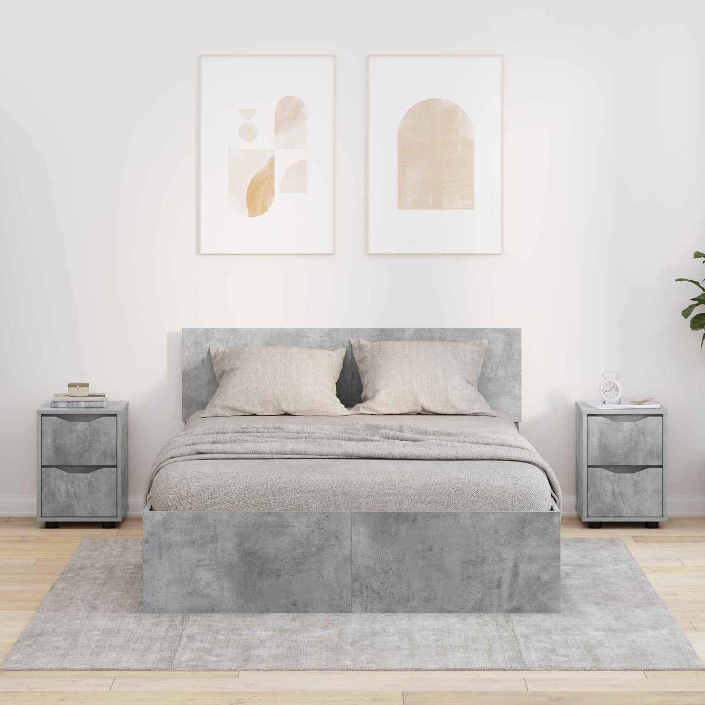 Bedside Tables 2 pcs Concrete Grey 30.5 x 30 x 43 cm