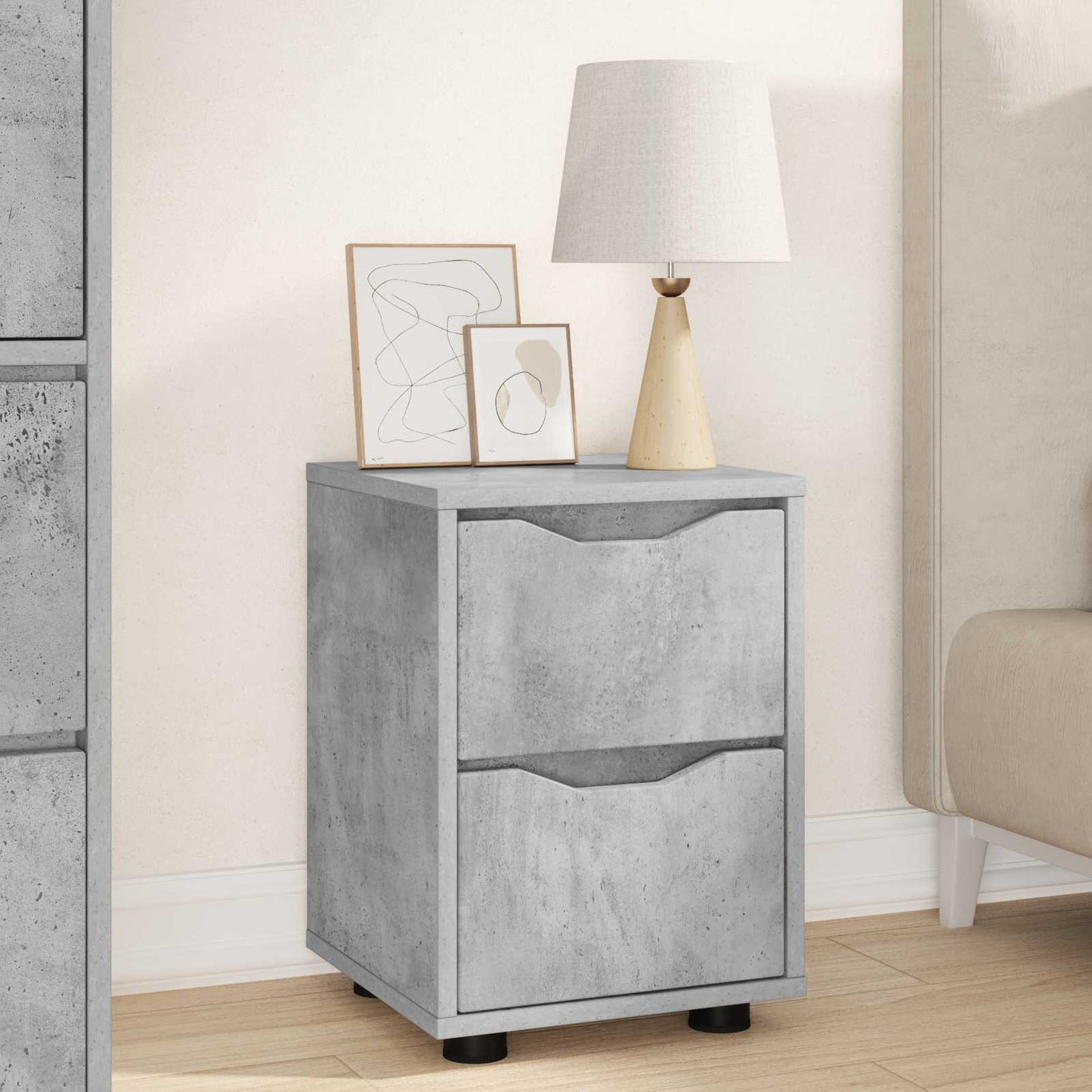 Bedside Tables 2 pcs Concrete Grey 30.5 x 30 x 43 cm