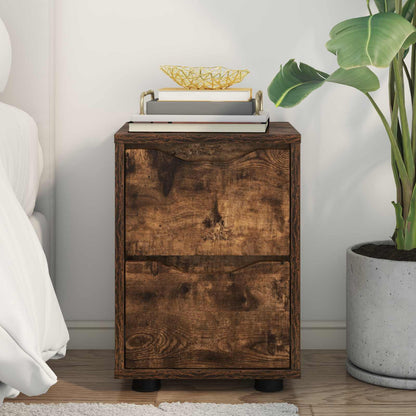 Bedside Table Smoked Oak 30.5 x 30 x 43 cm Engineered Wood