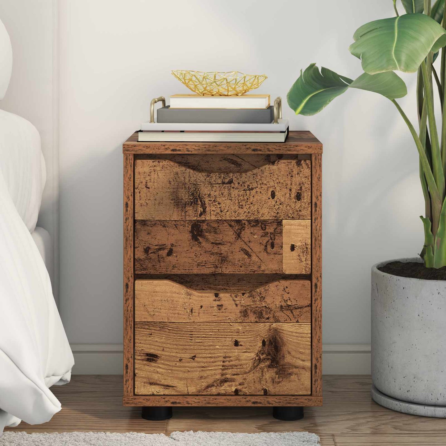 Bedside Table Old Wood 30.5 x 30 x 43 cm Engineered Wood