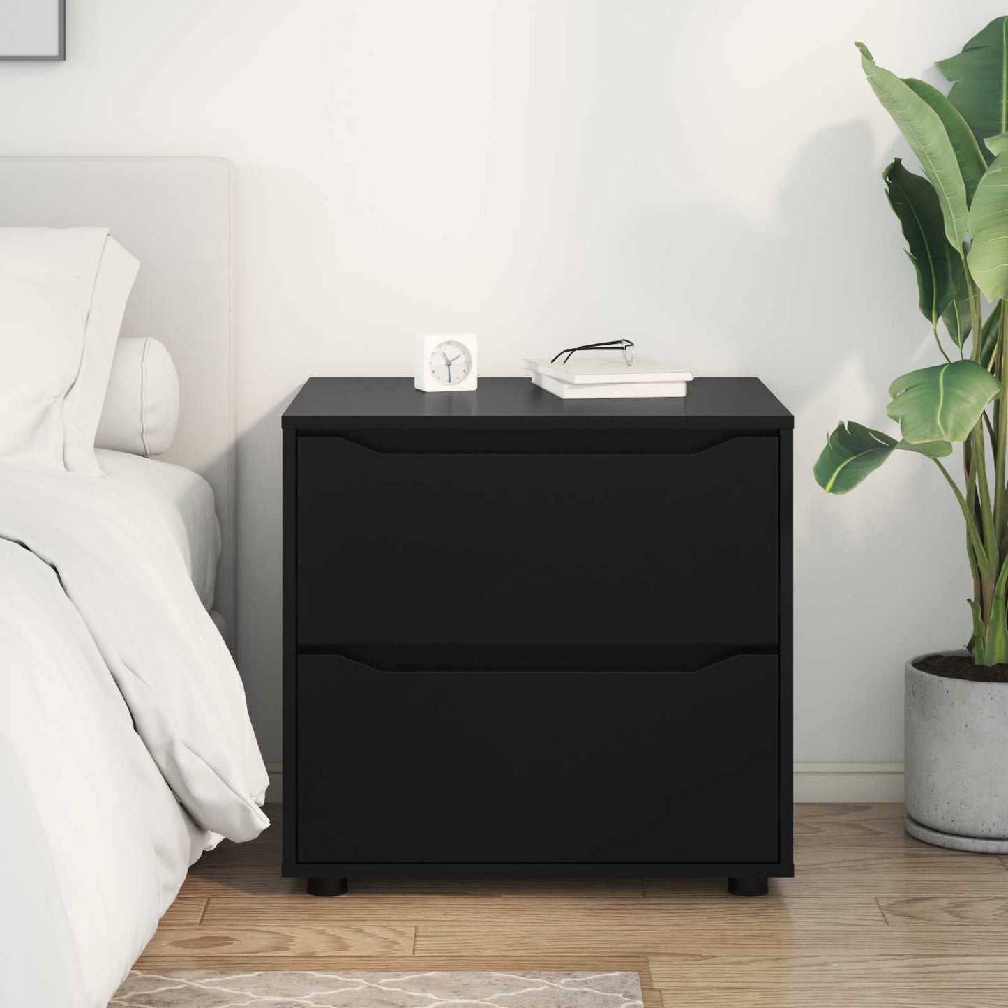 Storage Cabinet 60 x 48 x 57 cm Engineered Wood Black