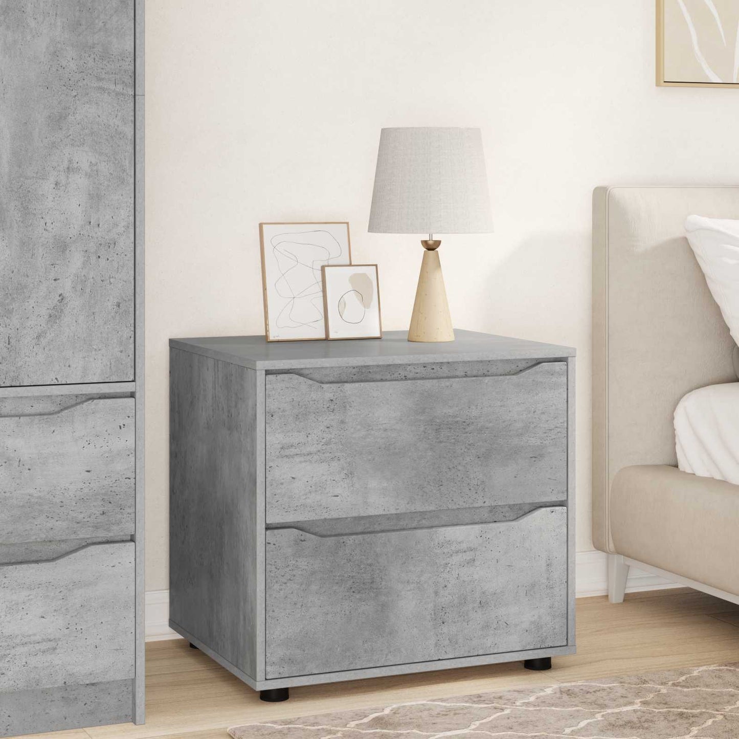 Storage Cabinet 60 x 48 x 57 cm Engineered Wood Concrete Grey