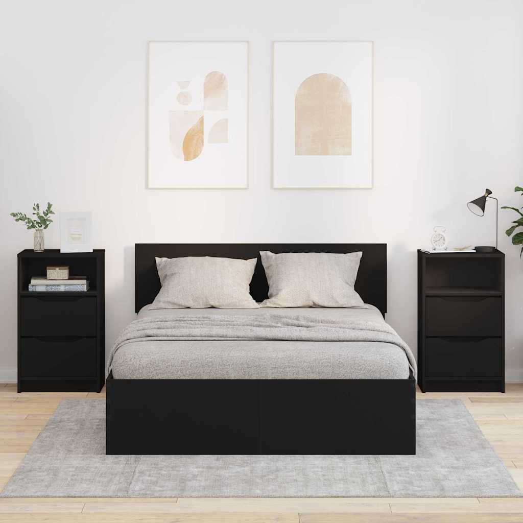Bedside Tables 2 pcs Black 40 x 30 x 467 cm Engineered Wood