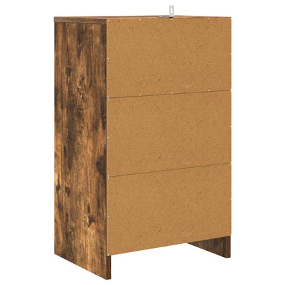 Bedside Table Smoked Oak 40 x 30 x 467 cm Engineered Wood