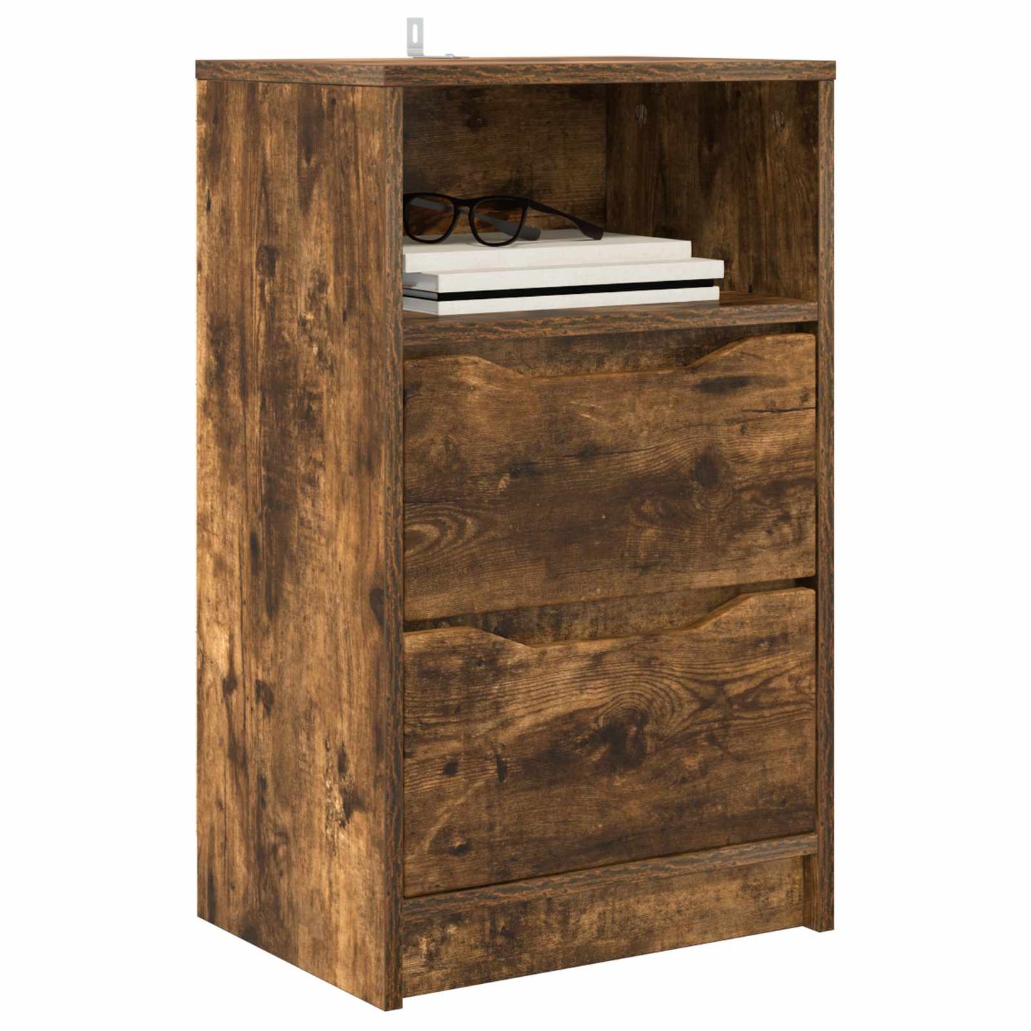 Bedside Table Smoked Oak 40 x 30 x 467 cm Engineered Wood