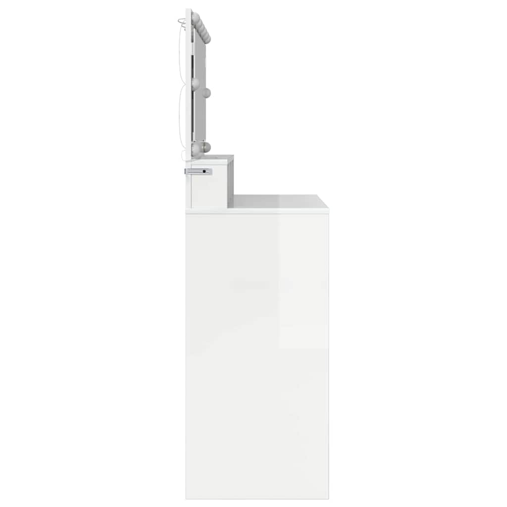 Bedroom Dressing Tables High Gloss White 80 x 39.6 x 135 cm