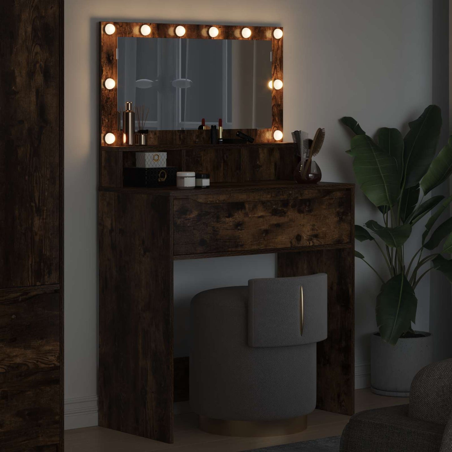 Bedroom Dressing Tables Smoked Oak 80 x 39.6 x 135 cm
