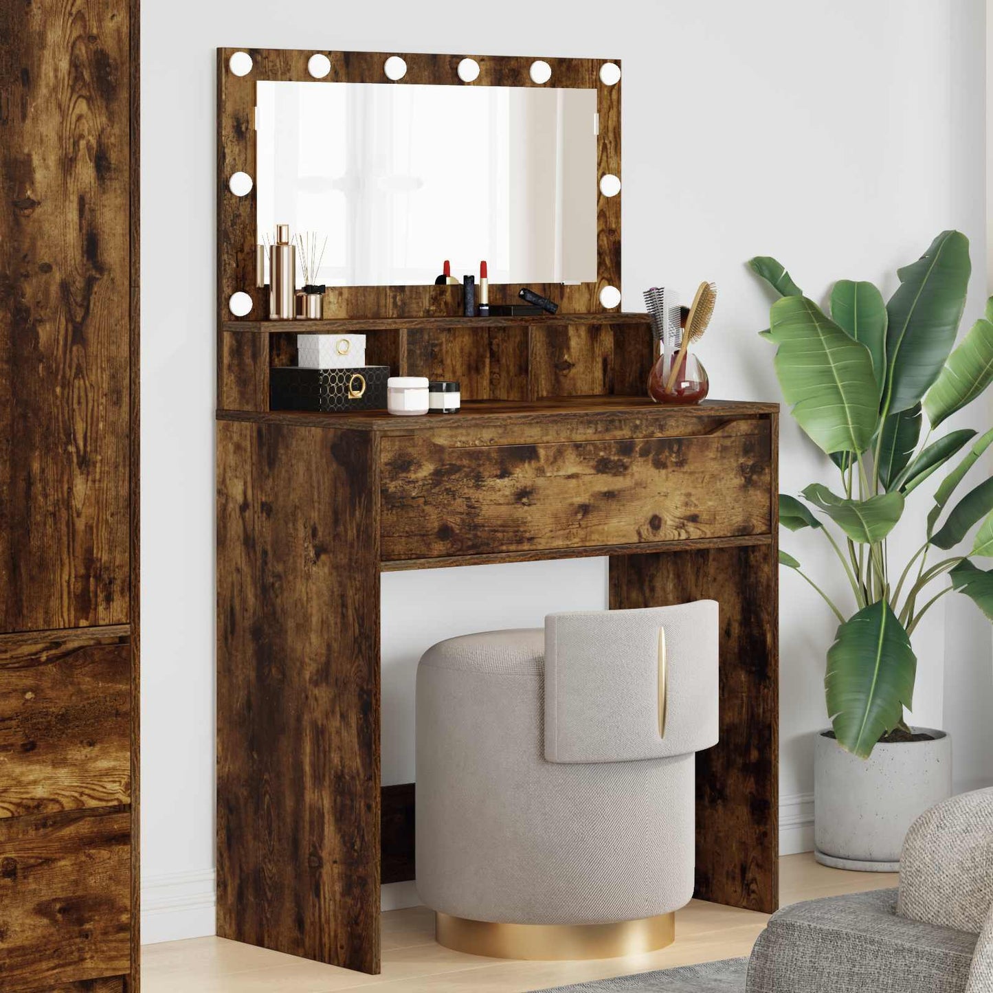 Bedroom Dressing Tables Smoked Oak 80 x 39.6 x 135 cm