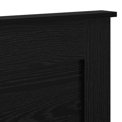 Headboard with Headboard Black Oak 200 cm Engineered Wood