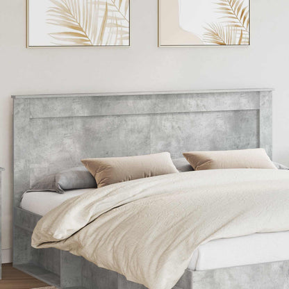 Headboard with Headboard Concrete Grey 180 cm Engineered Wood
