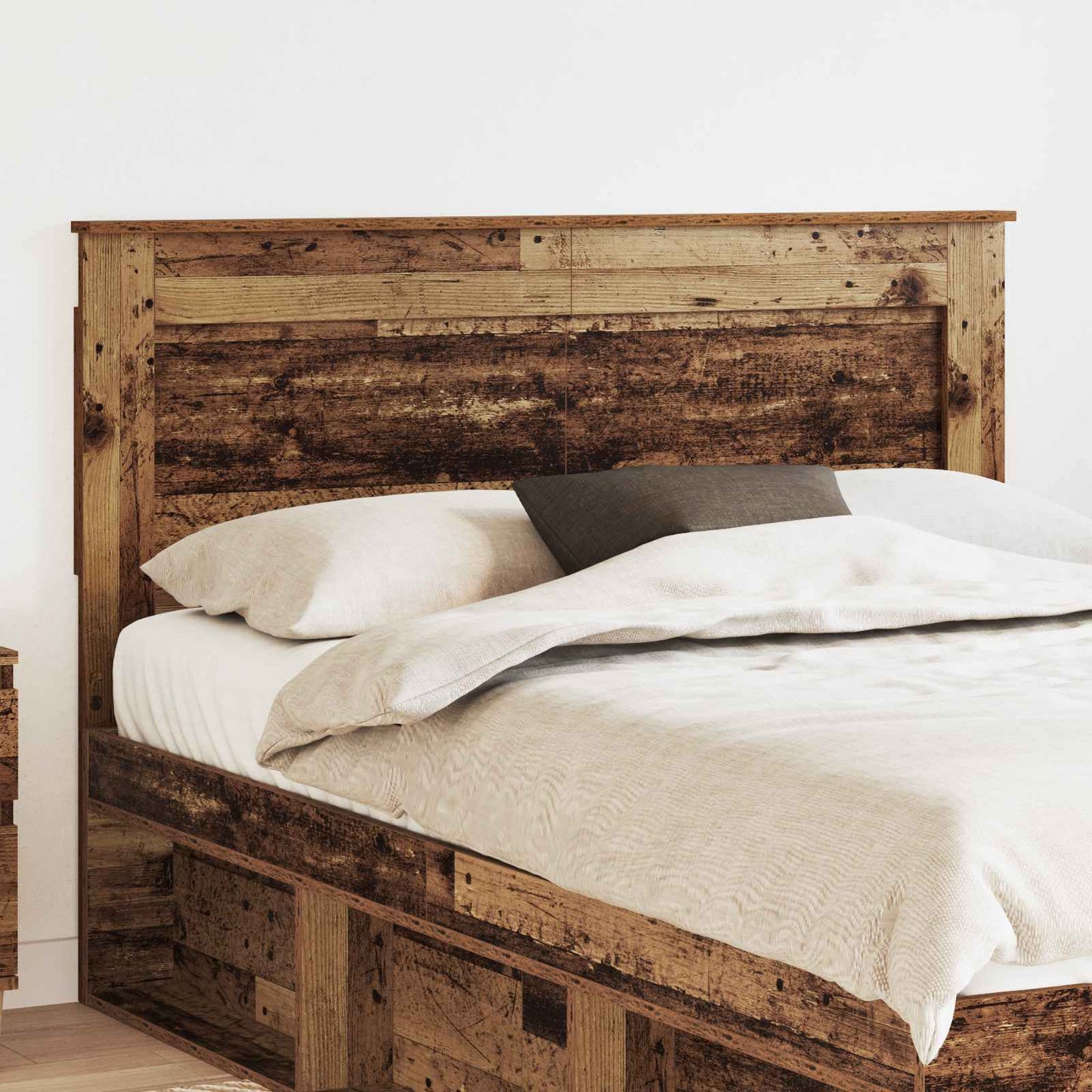 Headboard with Headboard Old Wood 160 cm Engineered Wood
