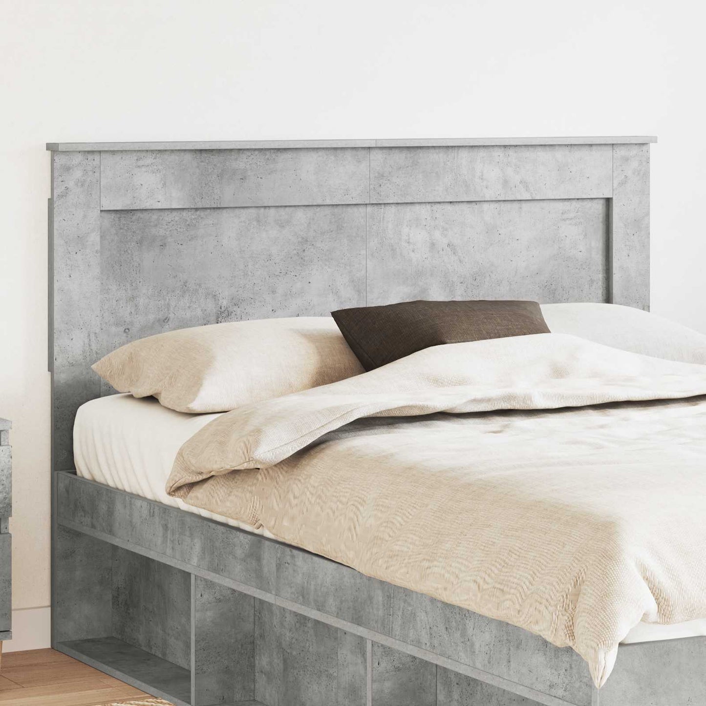 Headboard with Headboard Concrete Grey 150 cm Engineered Wood