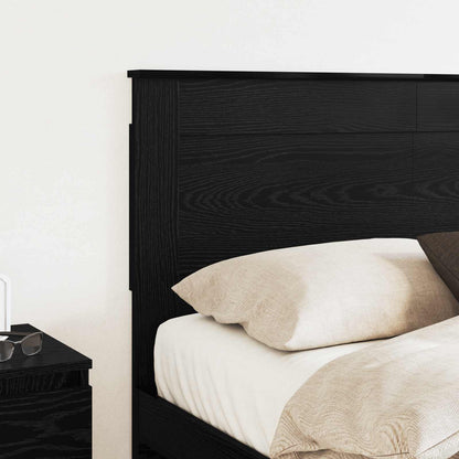 Headboard with Headboard Black Oak 140 cm Engineered Wood