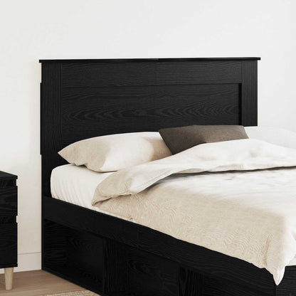 Headboard with Headboard Black Oak 135 cm Engineered Wood
